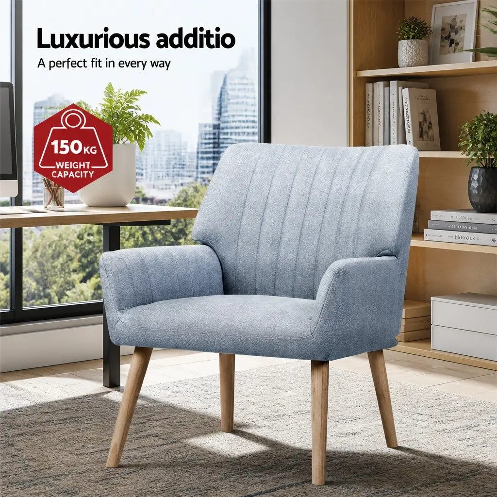 2X Grey Faux Fabric Lounge Chairs