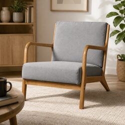 Dimensions and Features of Light Grey Armchair