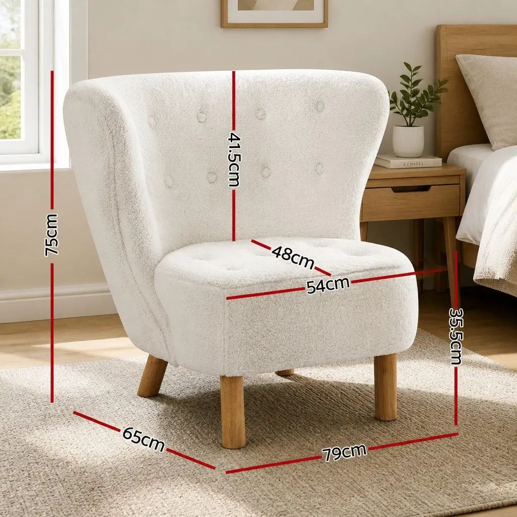White Sherpa Fabric Armchair