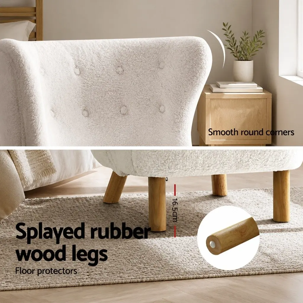 White Sherpa Fabric Armchair