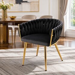 Specifications of Black Velvet Dining Chair with Armrests