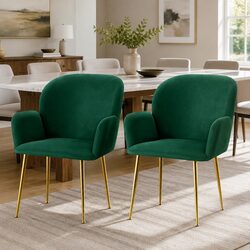 Specifications of Green Velvet Dining Chairs - 2 Count