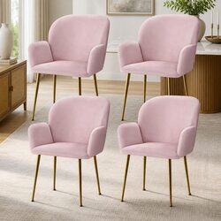 Specifications for 4-Piece Pink Velvet Dining Chair Set