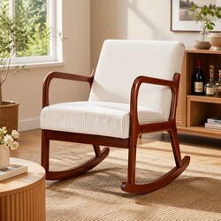 Specifications of the Rocking Armchair in Beige