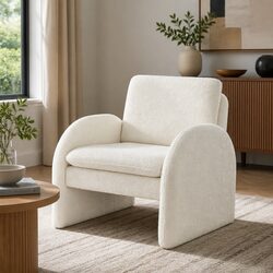 Specifications for White Boucle Accent Chair