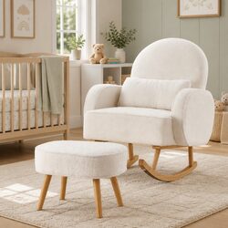 Specifications of the Boucle Rocking Chair and Ottoman Set