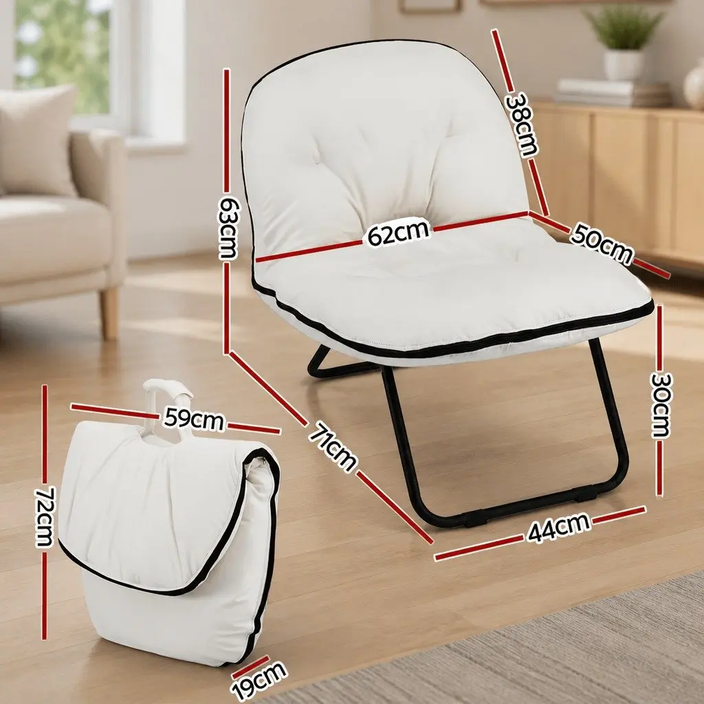 Foldable Armchair Indoor Outdoor Compact White