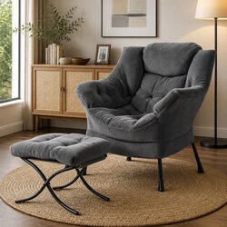 Specifications of Velvet Armchair and Ottoman Set