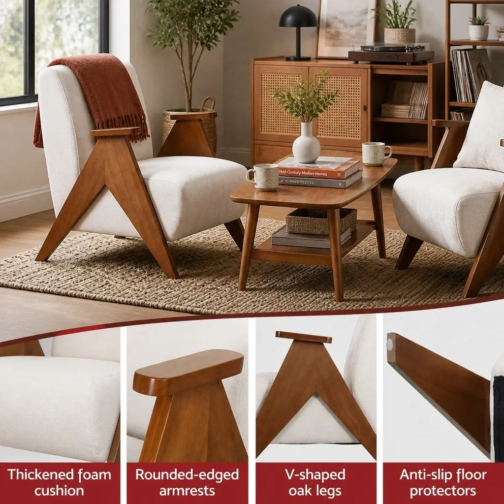 Accent Chair with Chenille Fabric