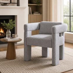 Grey Boucle Armchair Dimensions: 64cm Wide, 73cm High