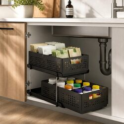2 Tier Modular Organizer: 34.5cm W x 21cm D x 27cm H