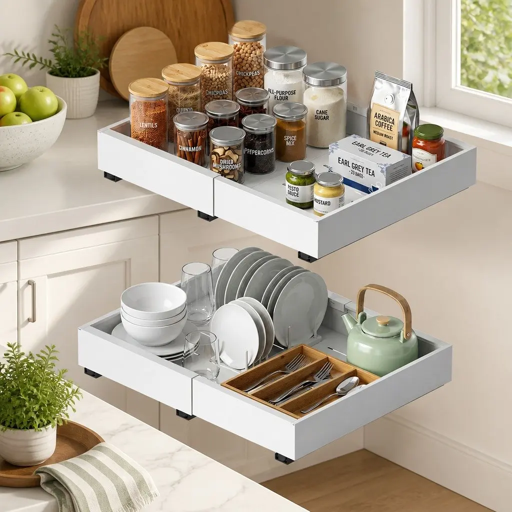 Pull Out Cabinet Drawers 2 Pack, 31.5–47cm