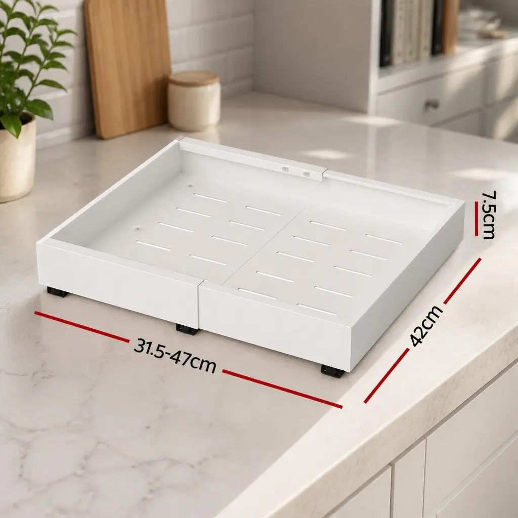 Pull Out Cabinet Drawers Organizer for Bathroom Kitchen Laundry 2 Pack White Modern Storage