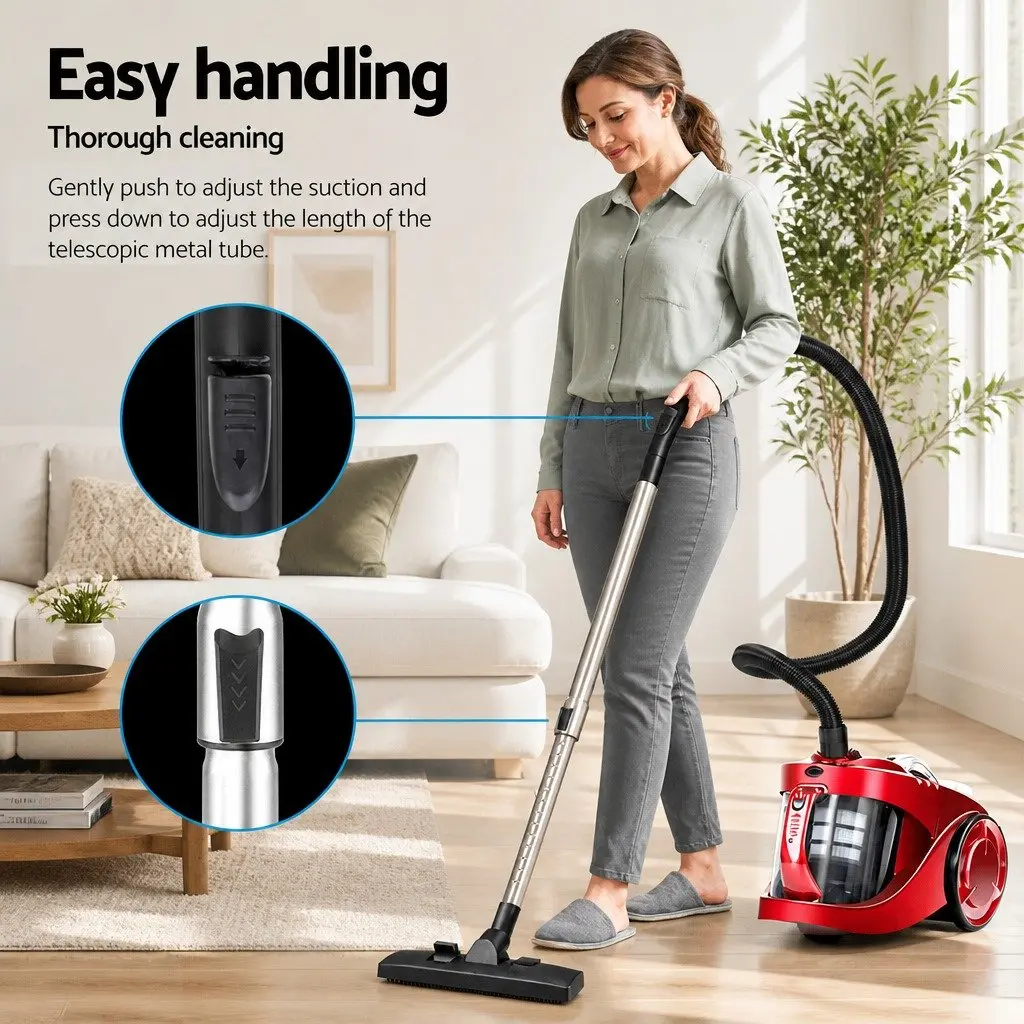 2200W Red Bagless Vacuum Cleaner
