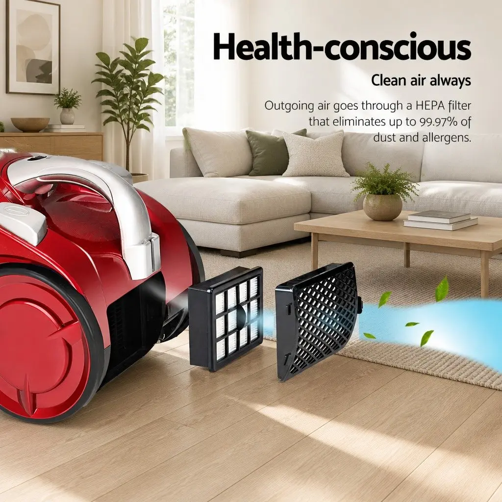 2200W Red Bagless Vacuum Cleaner