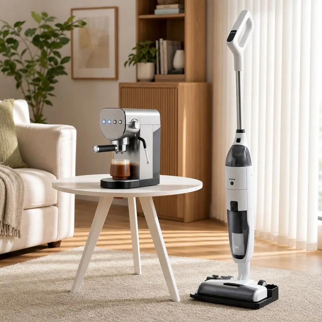 Cordless Vacuum Mop and Espresso Machine Combo