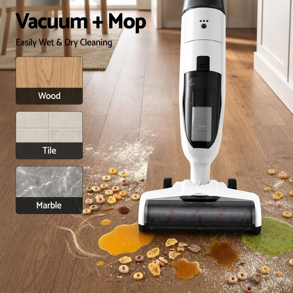 Cordless Vacuum Mop and Espresso Machine Combo