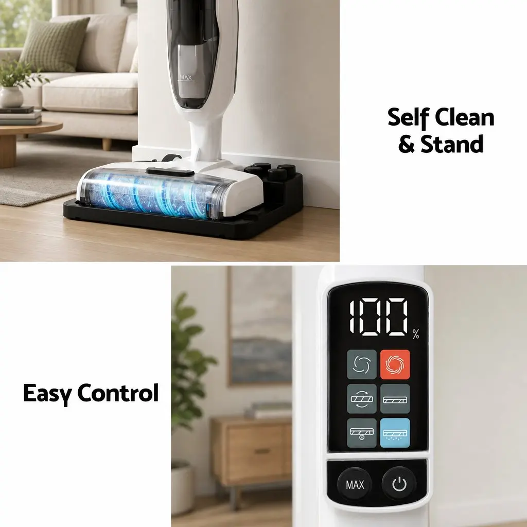 Cordless Vacuum Mop and Espresso Machine Combo