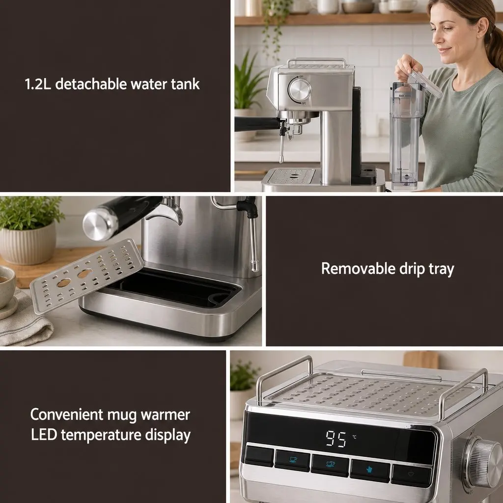 Cordless Wet Dry Vacuum Mop Espresso Coffee Machine Combo 2 Piece