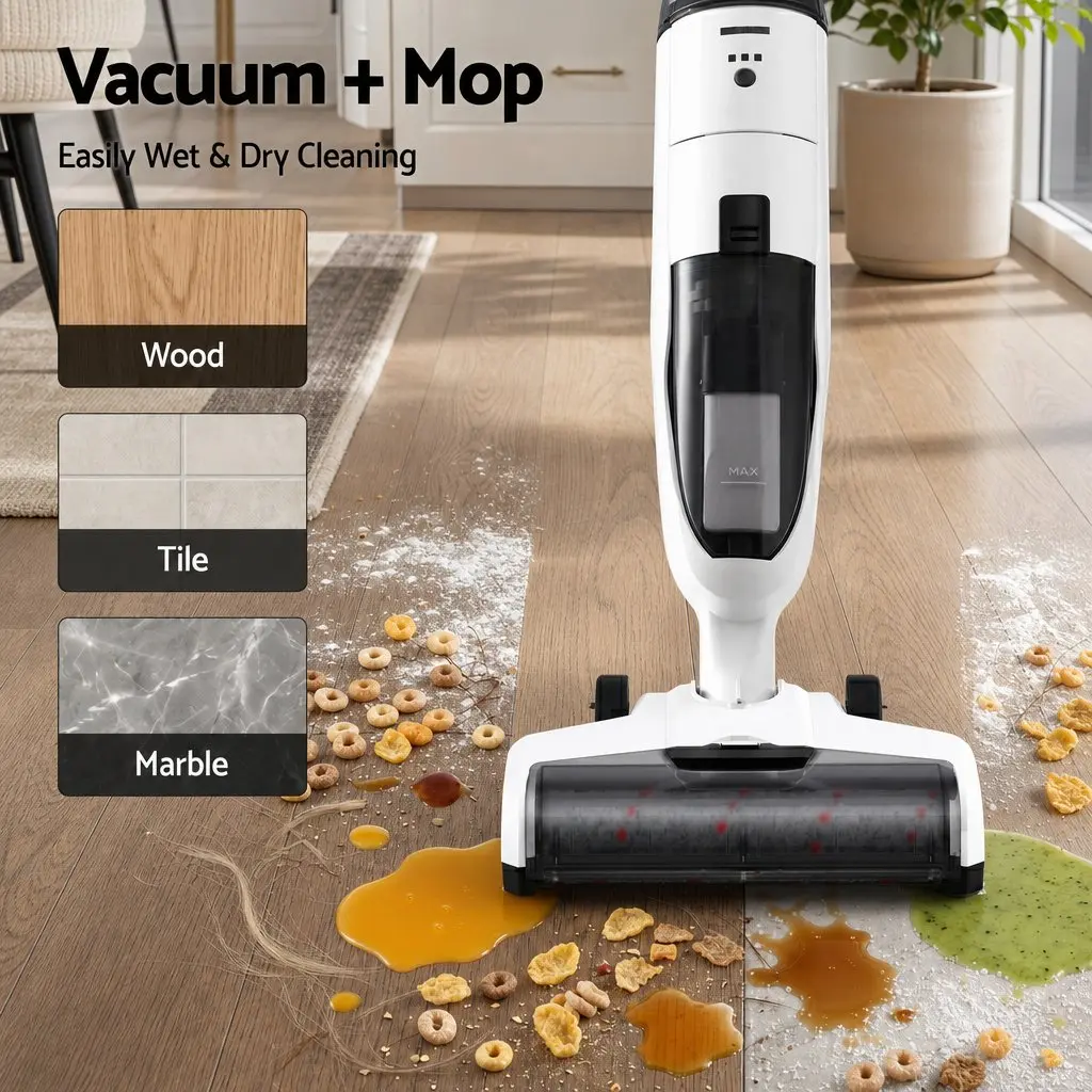 Cordless Wet Dry Vacuum Mop Espresso Coffee Machine Combo 2 Piece