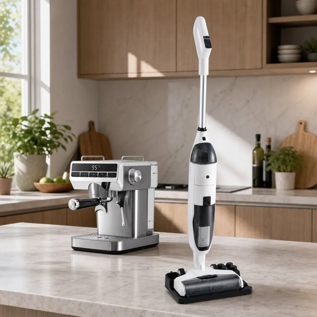 Cordless Wet Dry Vacuum Mop Espresso Coffee Machine Combo 2 Piece
