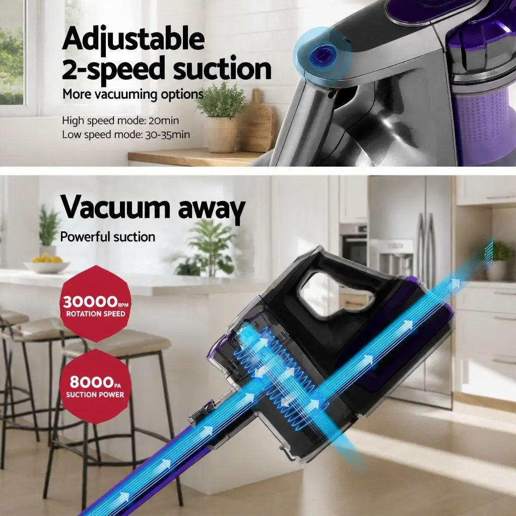 Cordless Stick Vacuum Cleaner Handstick Lightweight 150W for Carpet Rugs Hard Flooring Upholstery Curtains