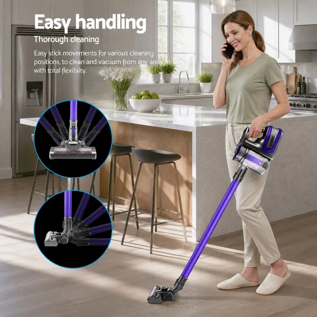 Cordless Stick Vacuum Cleaner Handstick Lightweight 150W for Carpet Rugs Hard Flooring Upholstery Curtains