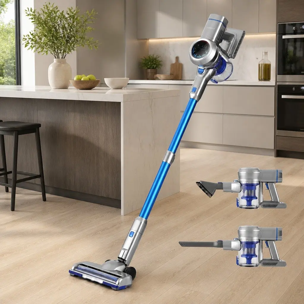 Cordless Stick Vacuum Cleaner 300W Brushless Motor LED Display Self-Standing