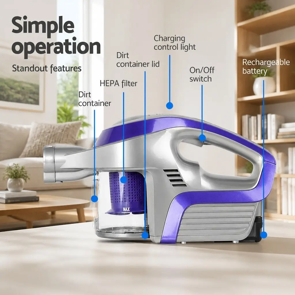 Cordless Stick Vacuum with LED Light