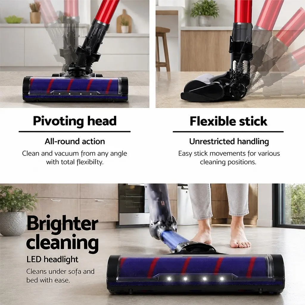Motorised Roller Cleaner Head Attachment for Stick Vacuum Cleaners Black