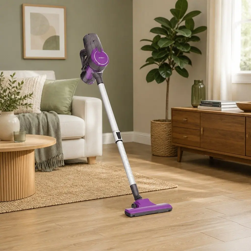 Corded Stick Vacuum Cleaner Handheld Converter Bagless 500W Purple 25cm x 21cm x 115cm