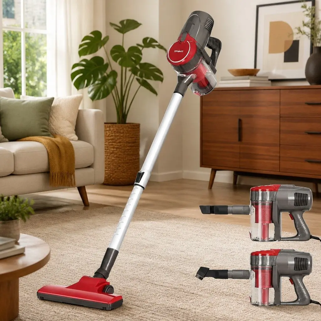 Red Corded Stick Vacuum Cleaner 500W