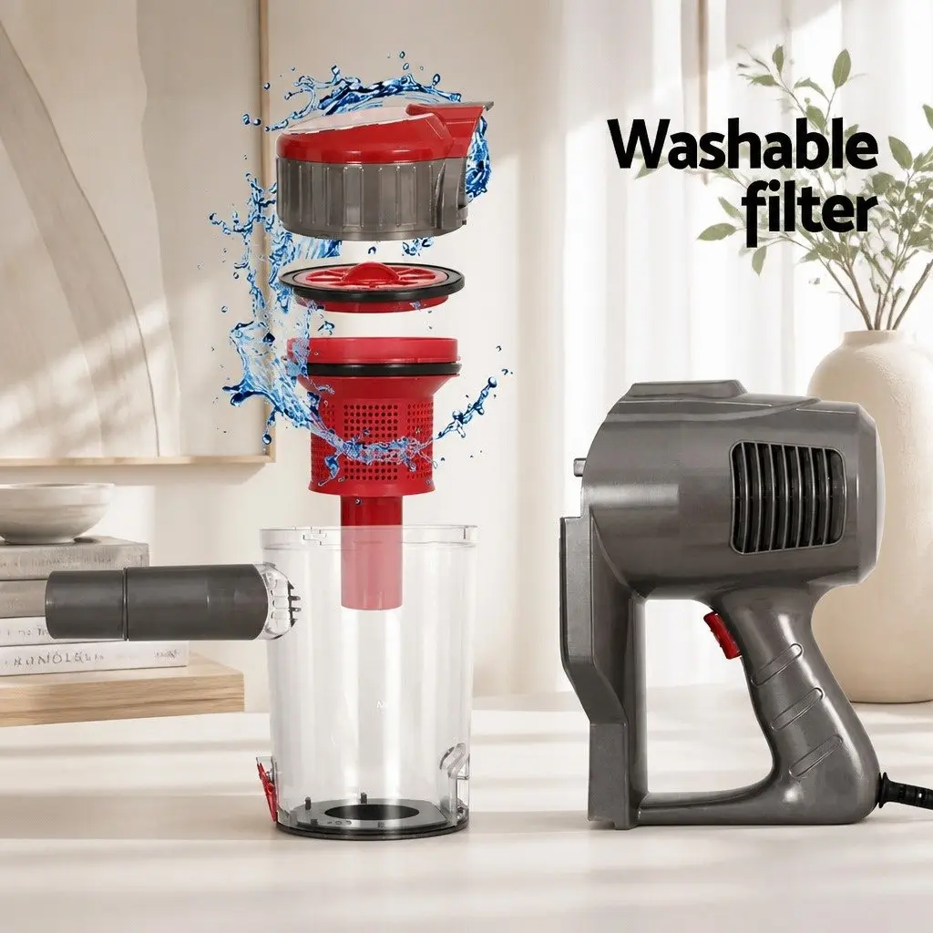 Red Corded Stick Vacuum Cleaner 500W