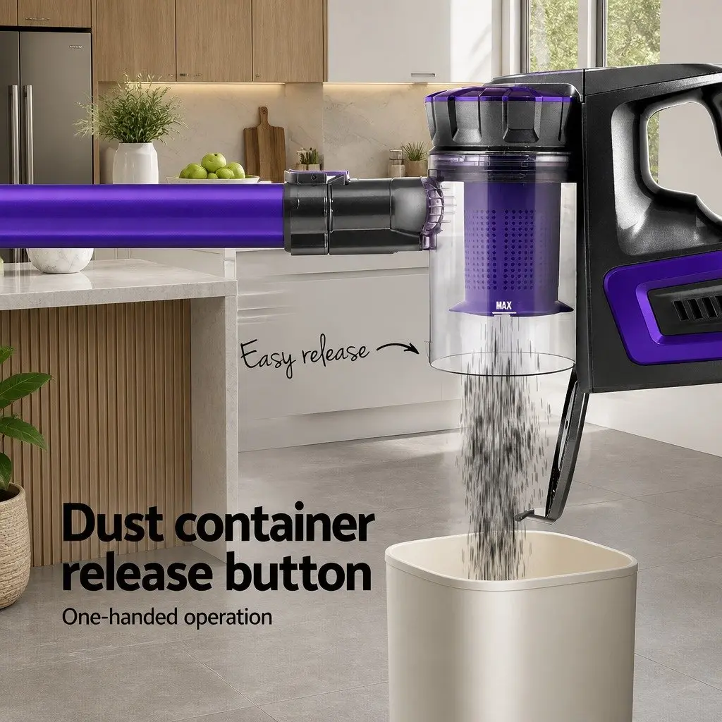 Cordless Stick Handstick Vacuum Cleaner HEPA Filter 150W 8000Pa Grey