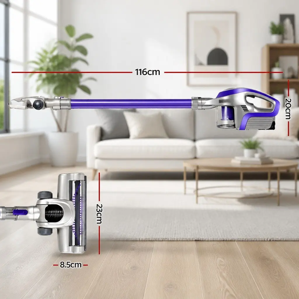 Cordless Stick Vacuum Cleaner Handheld Bagless HEPA Filter 150W Red