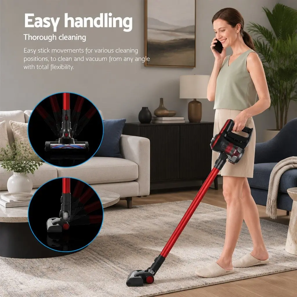 Cordless Stick Vacuum Cleaner for Home Cleaning Lightweight 250W with HEPA Filter