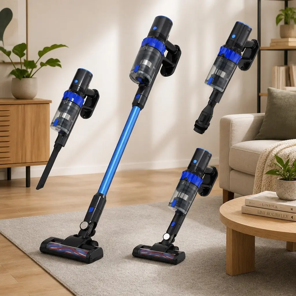 Cordless Stick Vacuum Cleaner for Home Use Lightweight Bagless Blue