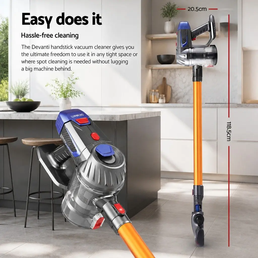 Cordless Stick Vacuum Cleaner Handheld Lightweight 150W for Spot Cleaning and Hard-to-Reach Spaces