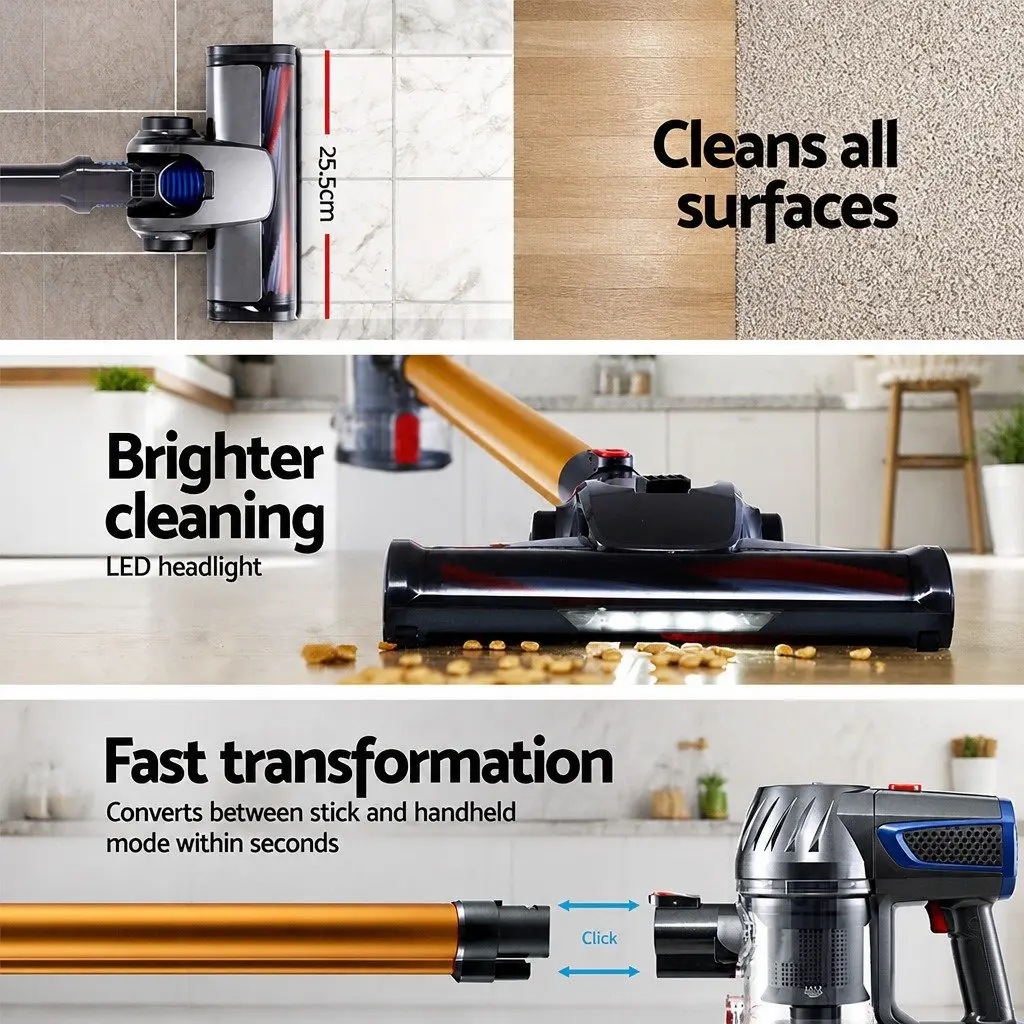 Cordless Stick Vacuum Cleaner Handheld Lightweight 150W for Spot Cleaning and Hard-to-Reach Spaces