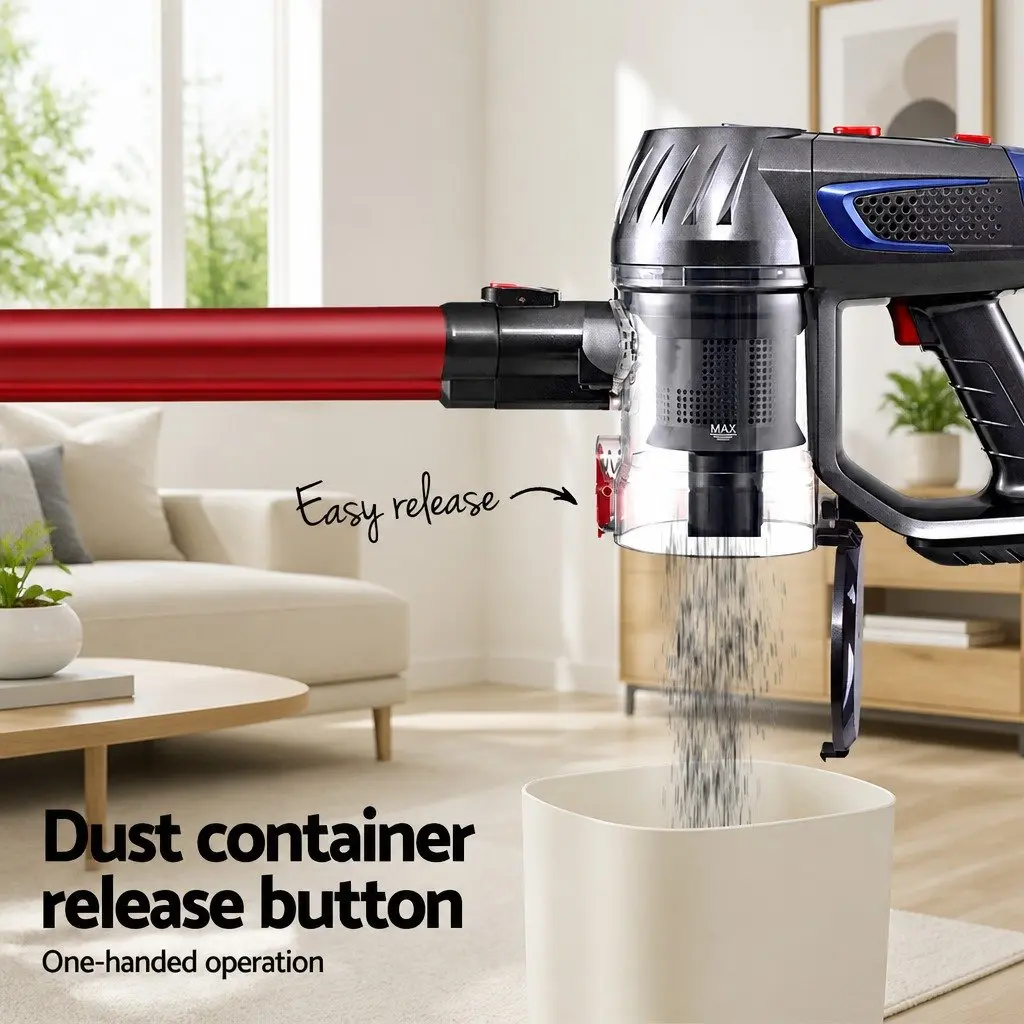 Cordless Stick Vacuum Cleaner Handheld Portable for Home Red