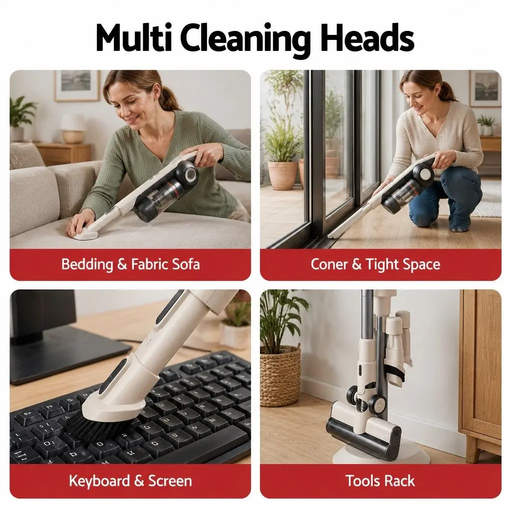 Cordless Vacuum Cleaner Auto-Empty Dust Station for Home 18kPa Suction