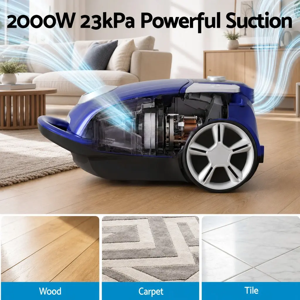Blue Canister Vacuum Cleaner