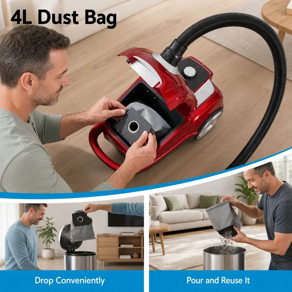 2000W Bagged Canister Vacuum Cleaner