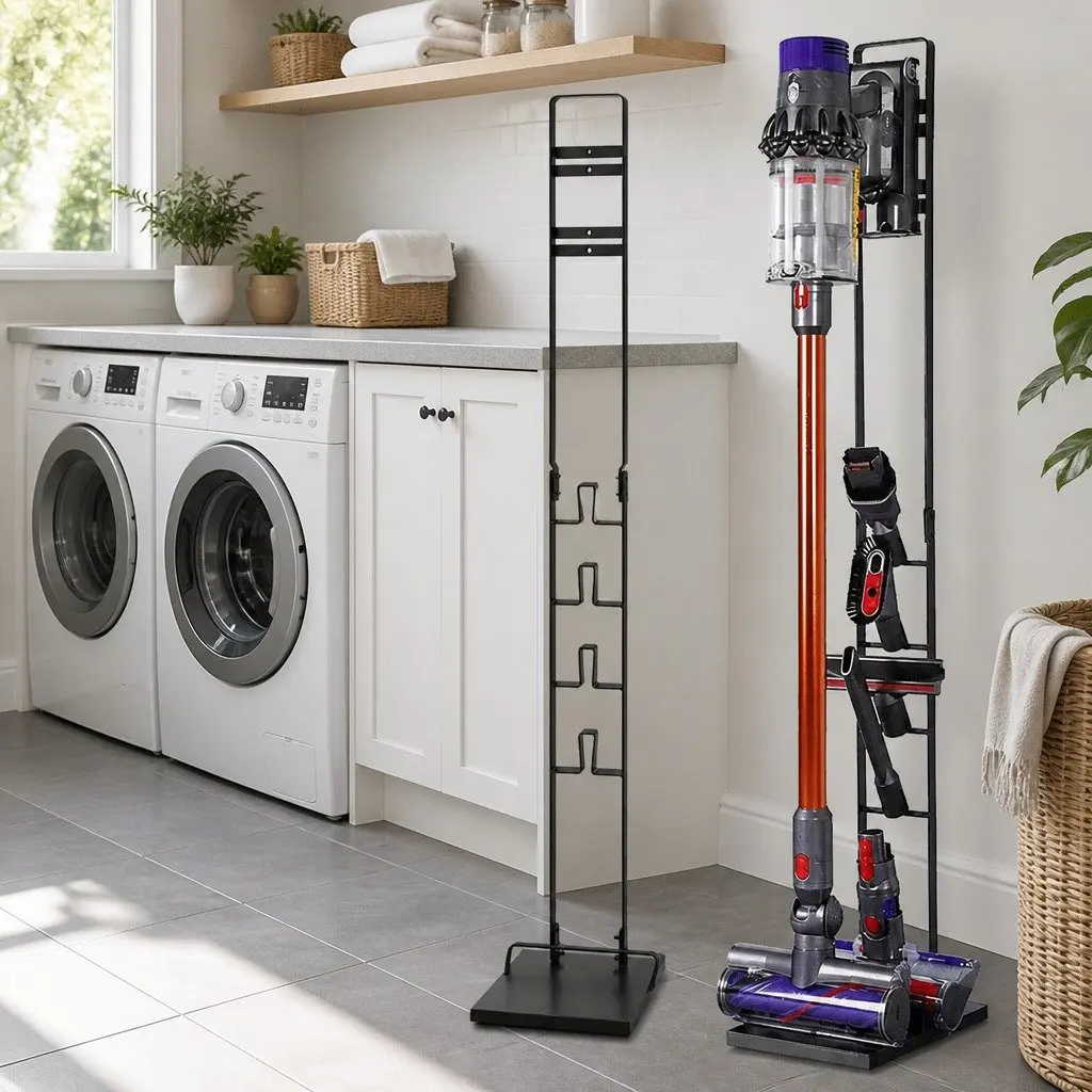 Freestanding Handstick Vacuum Cleaner Stand Tower Storage Organizer Black