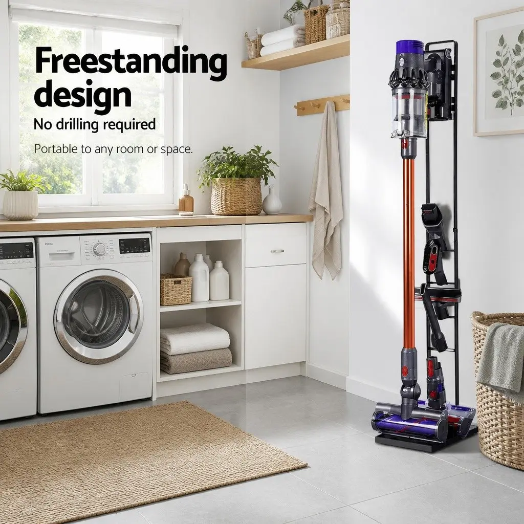 Freestanding Handstick Vacuum Cleaner Stand Tower Storage Organizer Black
