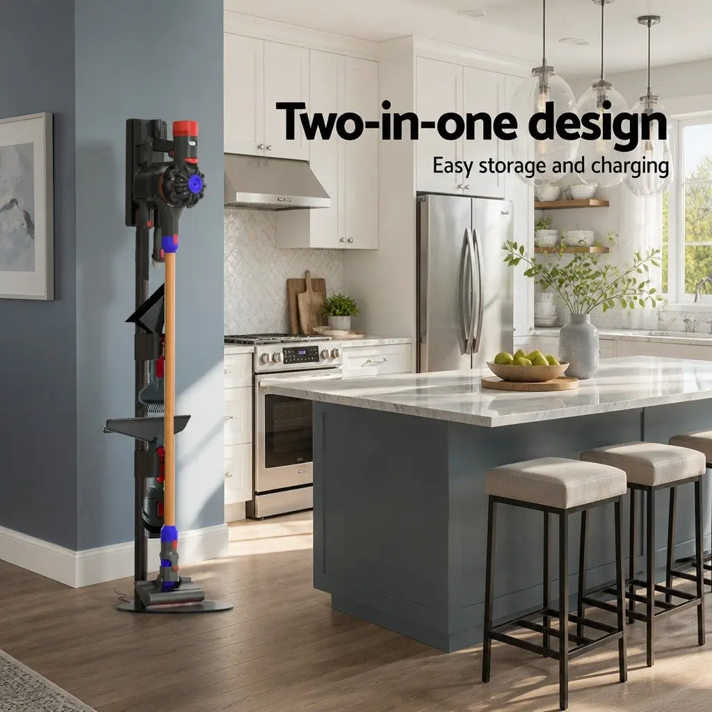 Vacuum Cleaner Stand for Dyson V6 V7 V8 V10 V11 Storage Grey 124cm