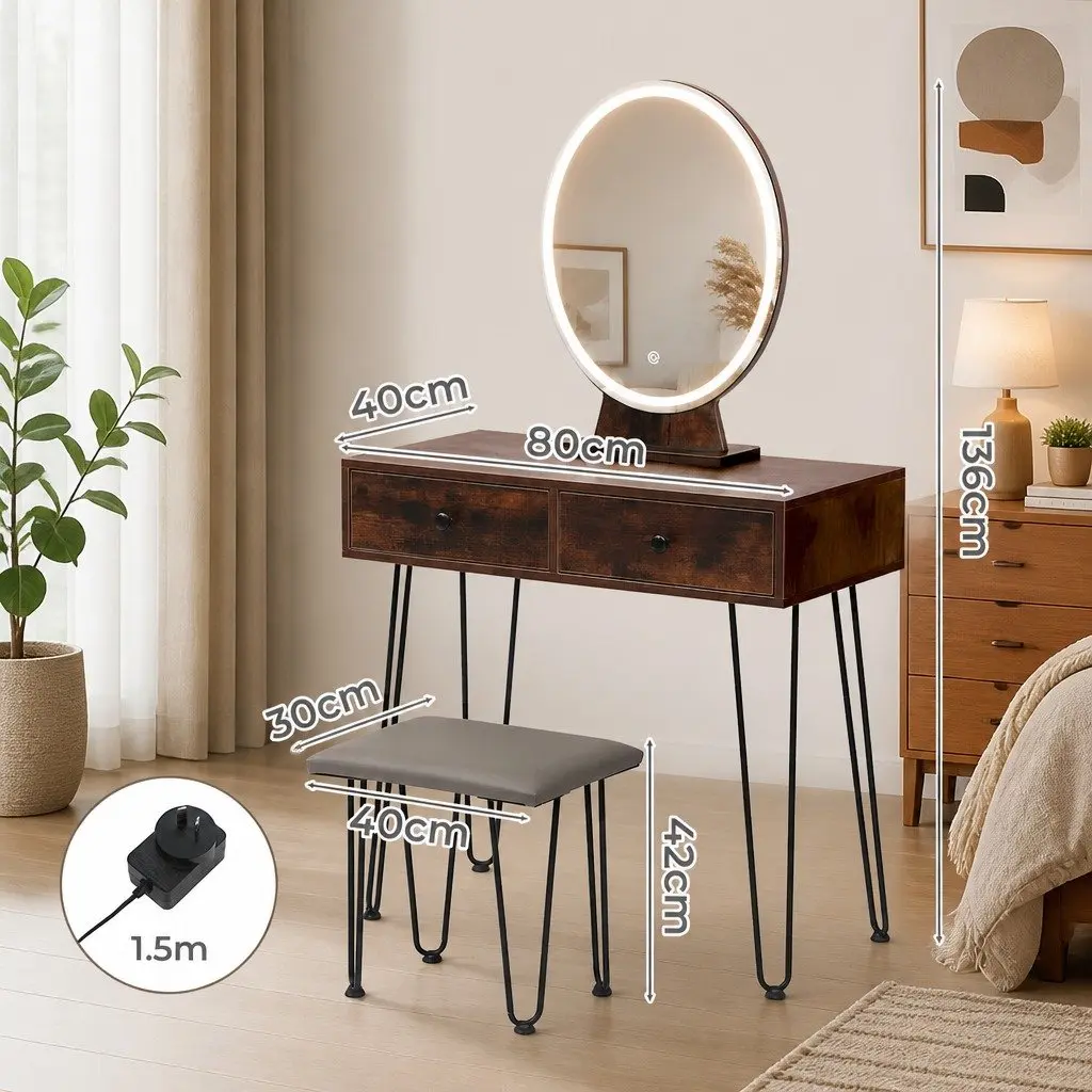 LED Lighting Dressing Table and Stool