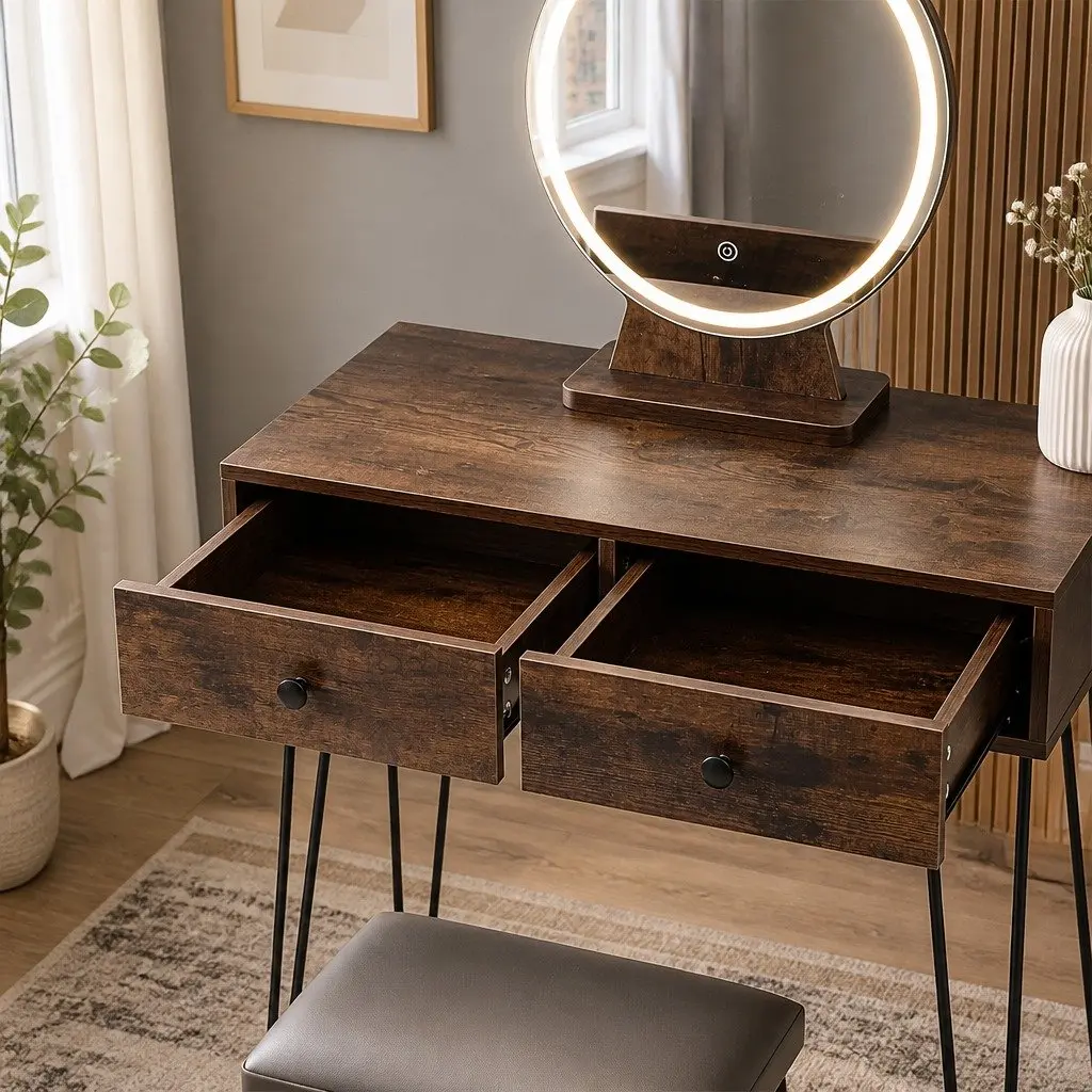 LED Lighting Dressing Table and Stool