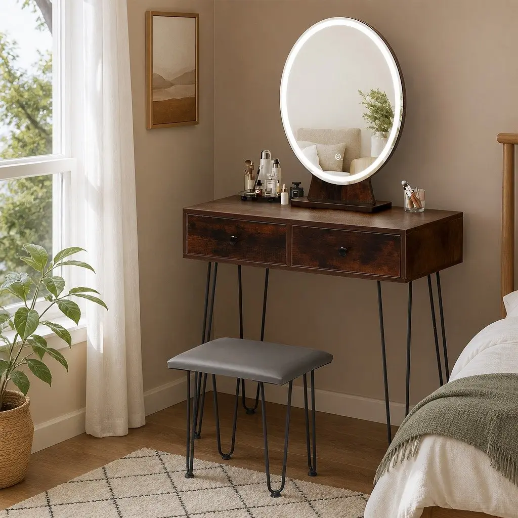 LED Lighting Dressing Table and Stool