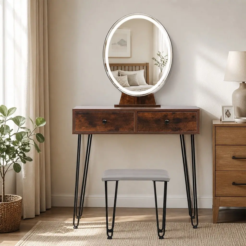 LED Lighting Dressing Table and Stool